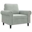 Bowery Hill Contemporary Single Sofa Chair in Light Grey Velvet
