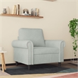 Bowery Hill Contemporary Single Sofa Chair in Light Grey Velvet