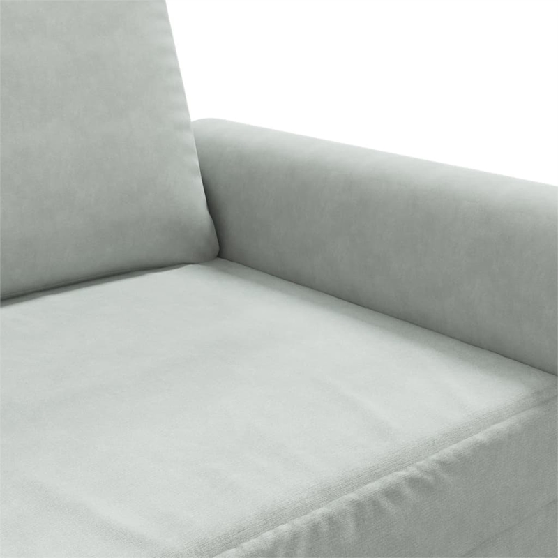 Bowery Hill Contemporary Single Sofa Chair in Light Grey Velvet