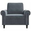 Bowery Hill Contemporary Single Sofa Chair in Dark Grey Polyester