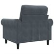 Bowery Hill Contemporary Single Sofa Chair in Dark Grey Polyester