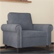 Bowery Hill Contemporary Single Sofa Chair in Dark Grey Polyester
