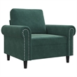 Bowery Hill Contemporary Single Sofa Chair in Dark Green Velvet