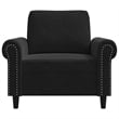 Bowery Hill Contemporary Single Sofa Chair in Black Finish Velvet