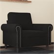 Bowery Hill Contemporary Single Sofa Chair in Black Finish Velvet