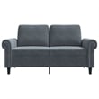 Bowery Hill Metal 2-Seater Sofa in Dark Grey Polyester Velvet