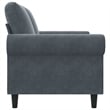 Bowery Hill Metal 2-Seater Sofa in Dark Grey Polyester Velvet