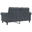 Bowery Hill Metal 2-Seater Sofa in Dark Grey Polyester Velvet