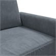 Bowery Hill Metal 2-Seater Sofa in Dark Grey Polyester Velvet