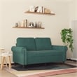 Bowery Hill Metal 2-Seater Sofa in Dark Green Polyester Velvet