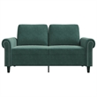 Bowery Hill Metal 2-Seater Sofa in Dark Green Polyester Velvet