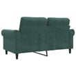 Bowery Hill Metal 2-Seater Sofa in Dark Green Polyester Velvet