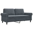 Bowery Hill Contemporary Metal 2-Seater Sofa in Dark Gray Polyester