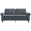 Bowery Hill Contemporary Metal 2-Seater Sofa in Dark Gray Polyester