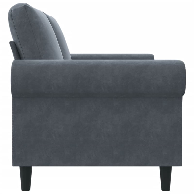 Bowery Hill Contemporary Metal 2-Seater Sofa in Dark Gray Polyester