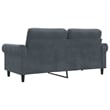 Bowery Hill Contemporary Metal 2-Seater Sofa in Dark Gray Polyester