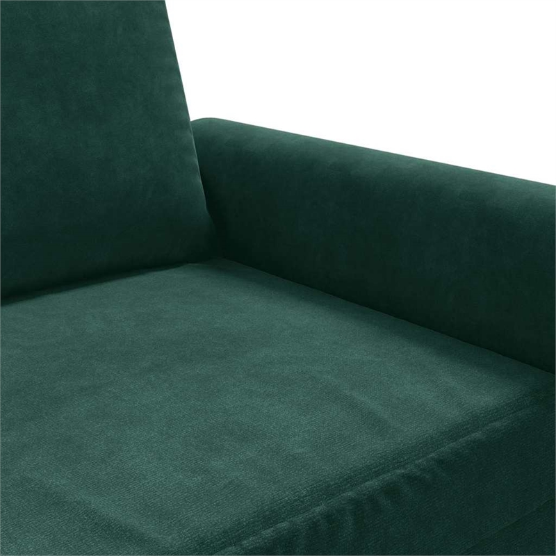 Bowery Hill Contemporary Metal 2-Seater Sofa in Dark Green Polyester