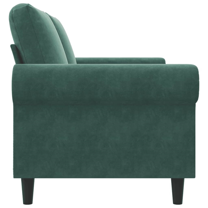 Bowery Hill Contemporary Metal 2-Seater Sofa in Dark Green Polyester