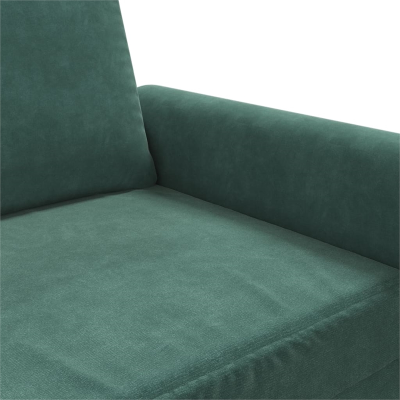 Bowery Hill Contemporary Metal 2-Seater Sofa in Dark Green Polyester