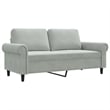 Bowery Hill Contemporary Metal 2-Seater Sofa in Light Gray Polyester