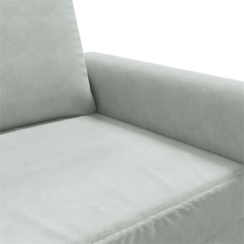 Bowery Hill Contemporary Metal 2-Seater Sofa in Light Gray Polyester