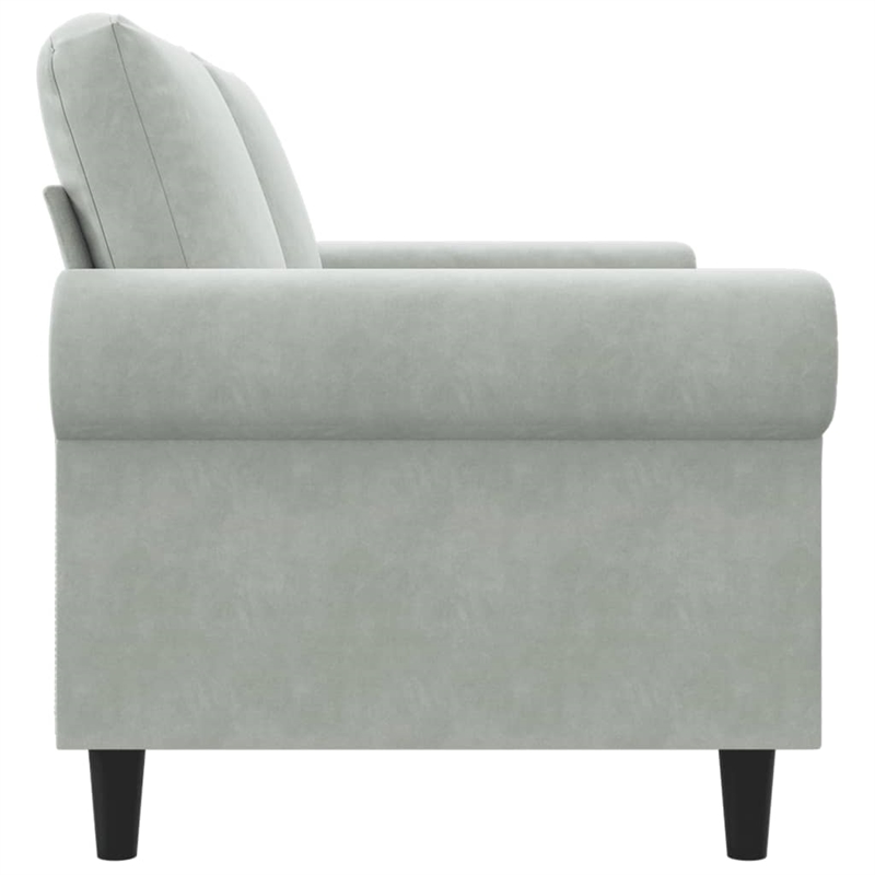 Bowery Hill Contemporary Metal 2-Seater Sofa in Light Gray Polyester