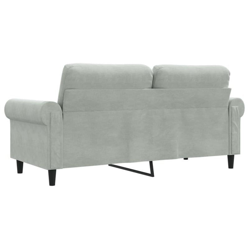 Bowery Hill Contemporary Metal 2-Seater Sofa in Light Gray Polyester