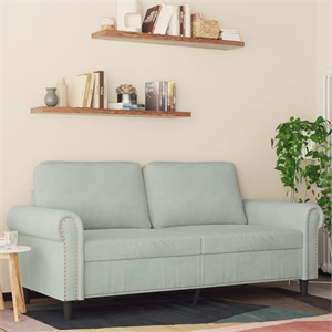 Bowery Hill Contemporary Metal 2-Seater Sofa in Light Gray Polyester