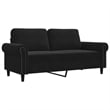 Bowery Hill Contemporary 2-Seater Sofa in Black Finish Polyester