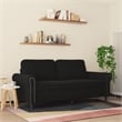 Bowery Hill Contemporary 2-Seater Sofa in Black Finish Polyester