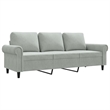 Bowery Hill Contemporary Metal 3-Seater Sofa in Light Grey Polyester