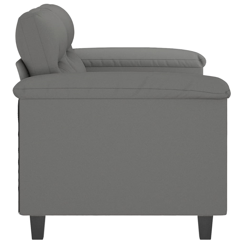 Bowery Hill Contemporary 2-Seater Sofa in Dark Grey Microfiber Fabric