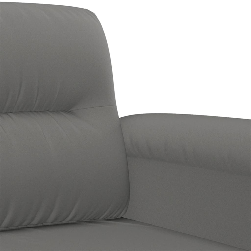 Bowery Hill Contemporary 2-Seater Sofa in Dark Grey Microfiber Fabric