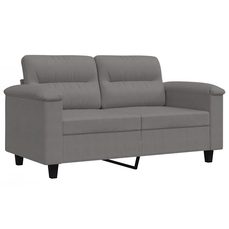 Bowery Hill Contemporary 2-Seater Sofa in Dark Grey Microfiber Fabric