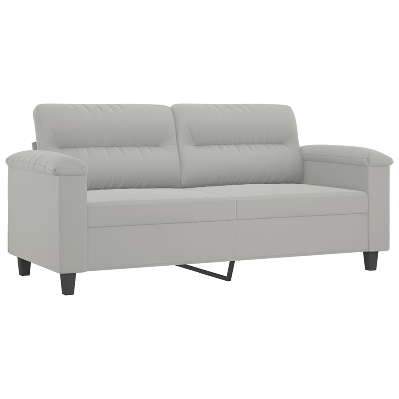 Bowery Hill Contemporary 2-Seater Sofa in Light Gray Microfiber