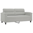 Bowery Hill Contemporary 2-Seater Sofa in Light Gray Microfiber