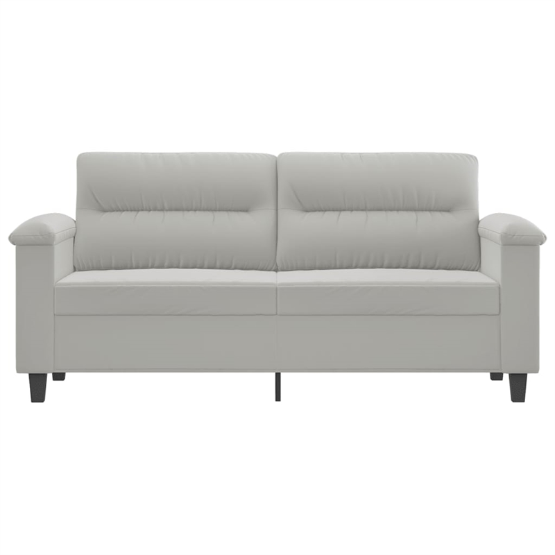 Bowery Hill Contemporary 2-Seater Sofa in Light Gray Microfiber