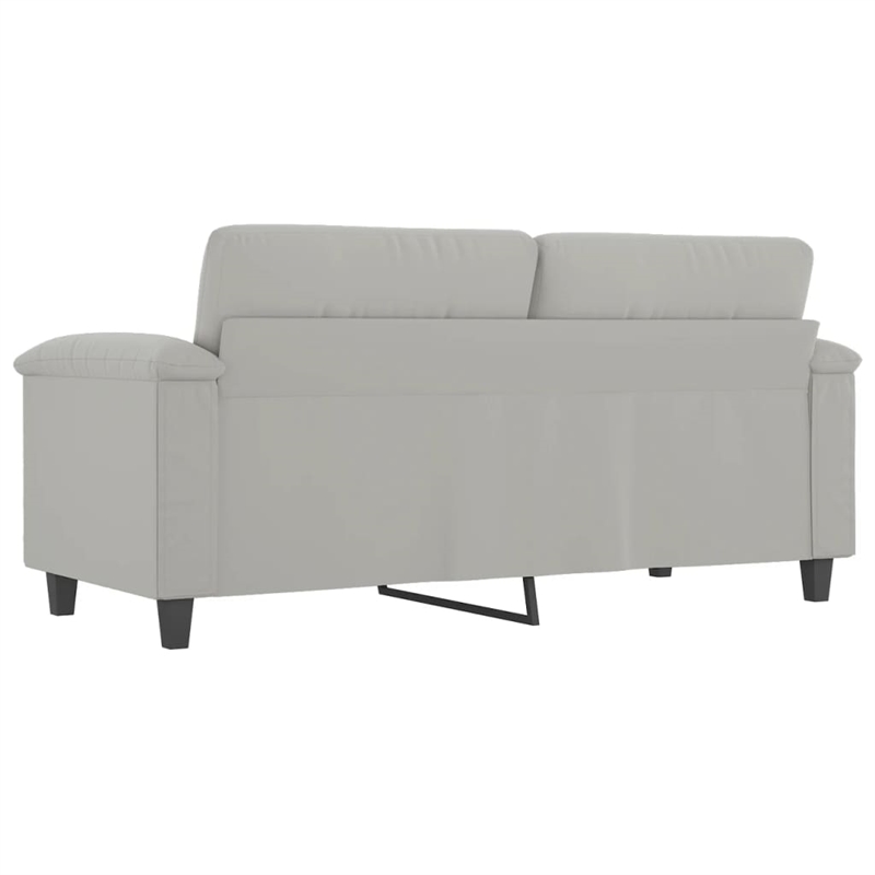 Bowery Hill Contemporary 2-Seater Sofa in Light Gray Microfiber