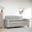 Bowery Hill Contemporary 2-Seater Sofa in Light Gray Microfiber