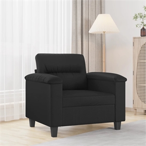 Bowery Hill Contemporary Faux Leather Single Sofa Chair in Black