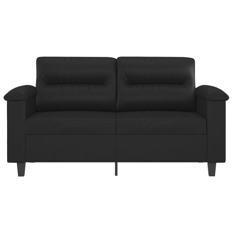 Bowery Hill Contemporary Faux Leather 2-Seater Sofa in Black