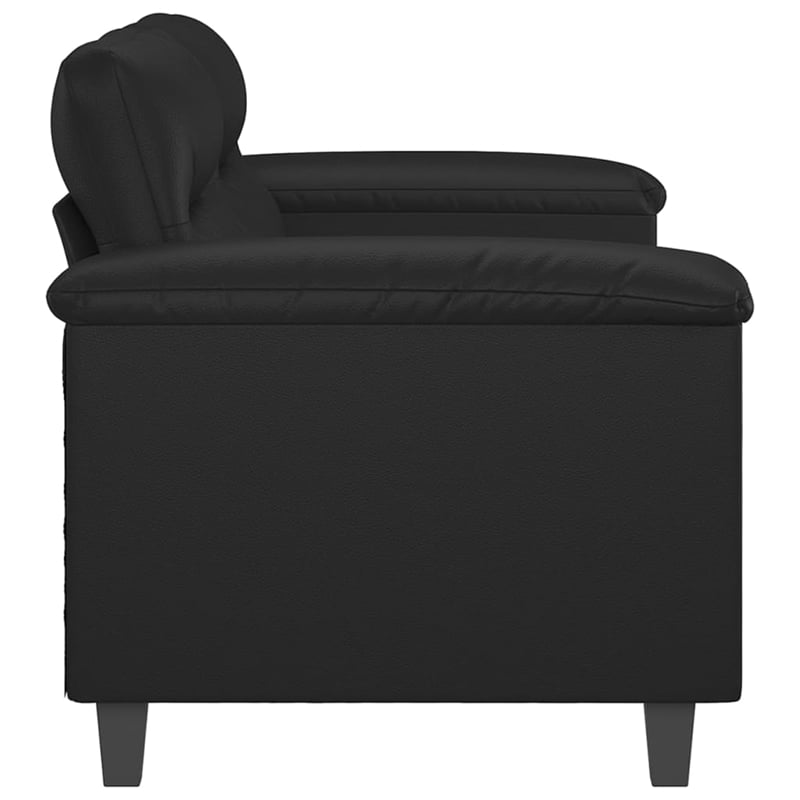 Bowery Hill Contemporary 2-Seater Sofa in Black Faux Leather