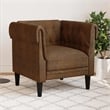 Bowery Hill Contemporary Chesterfield Single Sofa Chair in Brown
