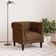 Bowery Hill Contemporary Chesterfield Single Sofa Chair in Brown