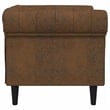 Bowery Hill Contemporary Chesterfield Single Sofa Chair in Brown