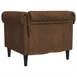 Bowery Hill Contemporary Chesterfield Single Sofa Chair in Brown