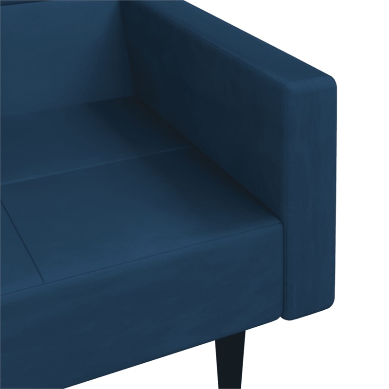 Bowery Hill Modern / Contemporary Sofa Bed in Blue Finish Velvet