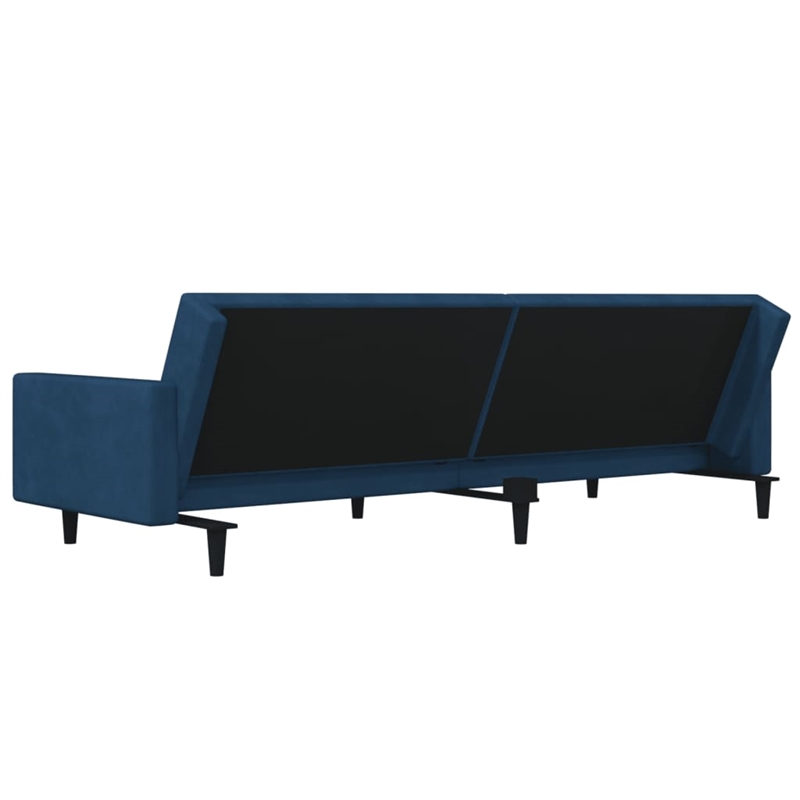 Bowery Hill Modern / Contemporary Sofa Bed in Blue Finish Velvet