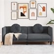 Bowery Hill Contemporary Sofa in Dark Grey Finish Polyester Velvet