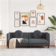 Bowery Hill Contemporary Sofa in Dark Grey Finish Polyester Velvet
